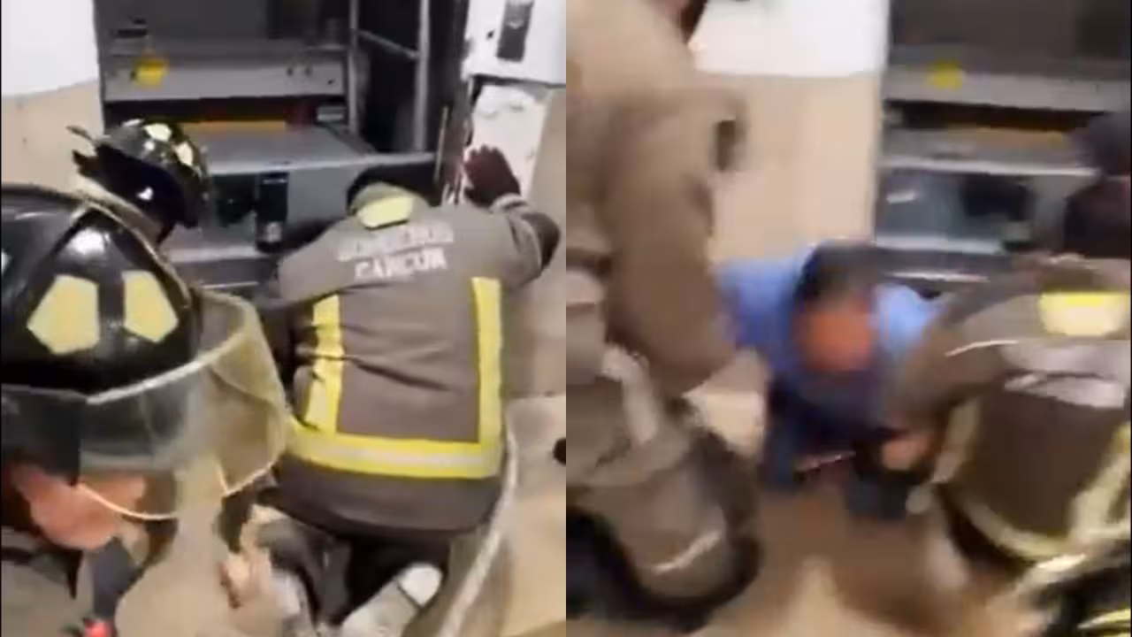 Rescatan a trabajador del IMSS tras quedar atrapado en elevador en Cancún