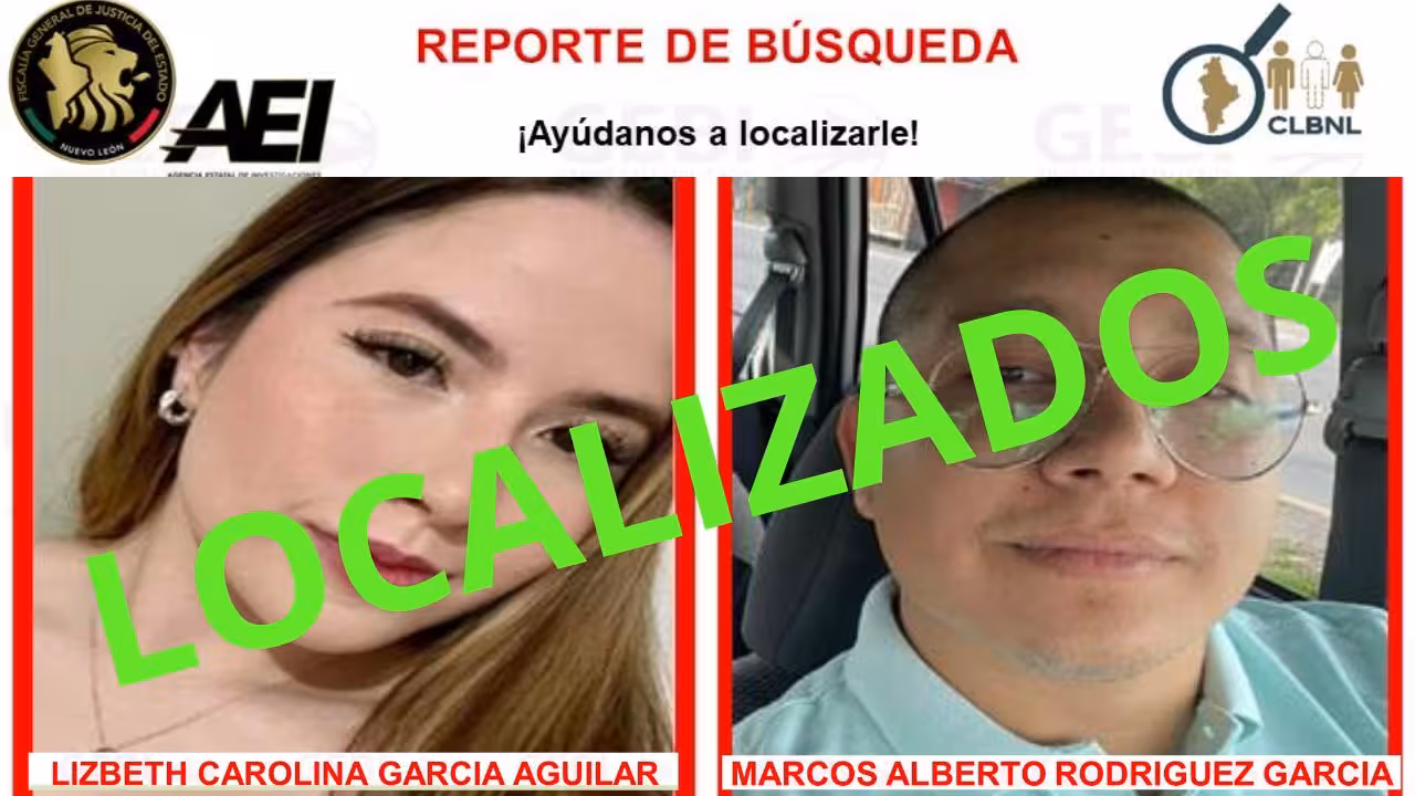 Pareja desaparecida en Mazatlán es encontrada sana y salva en Monterrey
