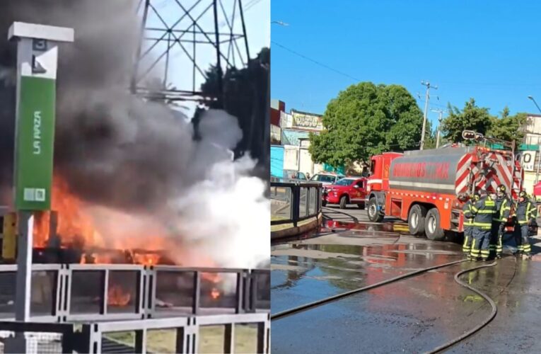 Registran incendio en la estación La Raza del Metrobús