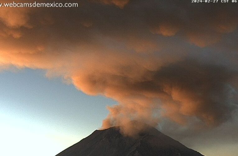 El Popocatépetl emite (otra vez) fumarolas; se prevé caída de ceniza en CDMX