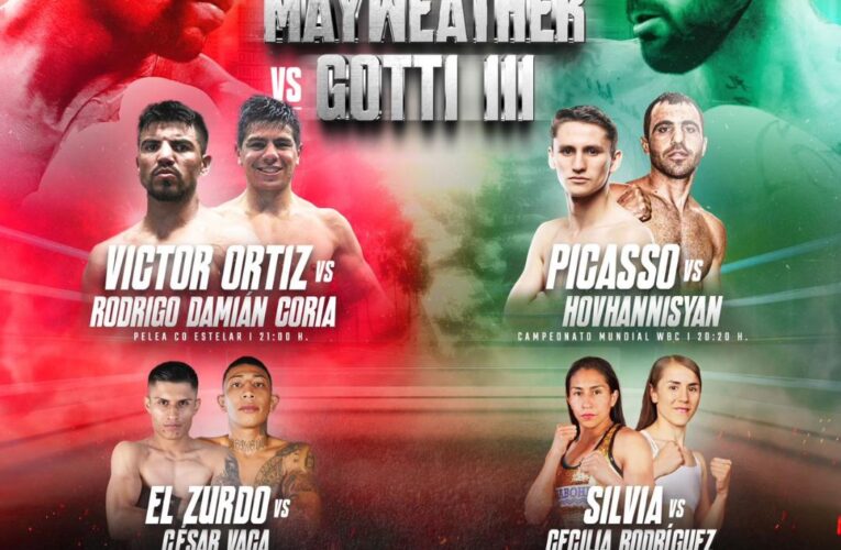 Anuncian cartelera completa del encuentro entre MAYWEATHER Y GOTTI III en la arena CDMX y boletos al 2×1