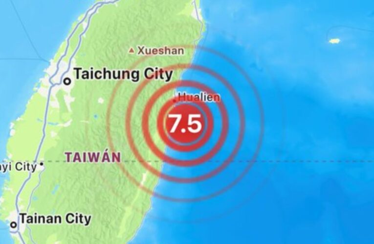 Terremoto de 7.5 sacude Taiwán; activan alerta de tsunami