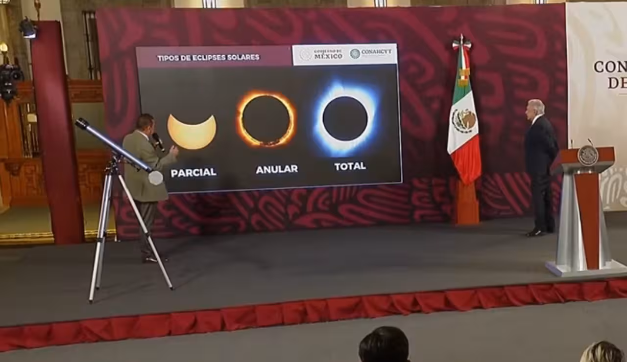 Llama AMLO a medios a difundir medidas de prevensión ante el próximo eclipse