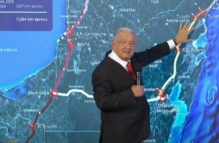 Justifica AMLO demora en Tramo 5 del Tren Maya “para no afectar cenotes”