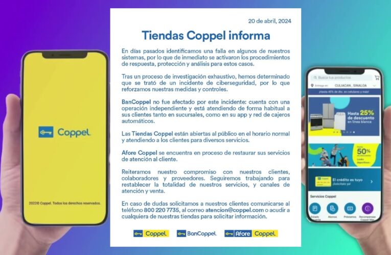 Regresa sistema de Coppel tras 7 días en suspenso