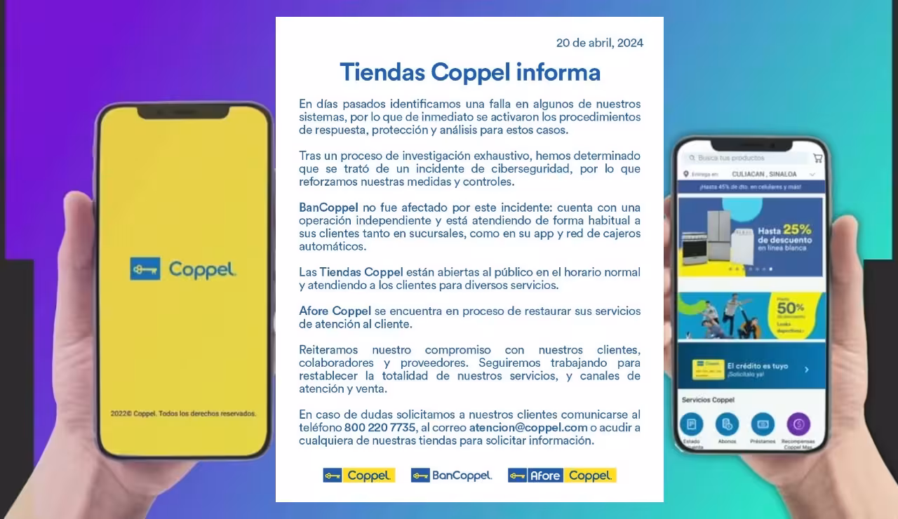 Regresa sistema de Coppel tras 7 días en suspenso