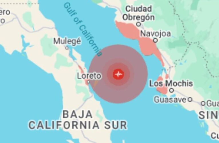 Se registra sismo de M5.6 en Loreto, Baja California Sur