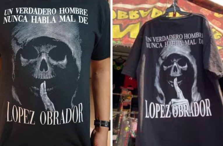 “Tienen derecho a hacerlo”: AMLO sobre playera de la Santa Muerte que lo apoya