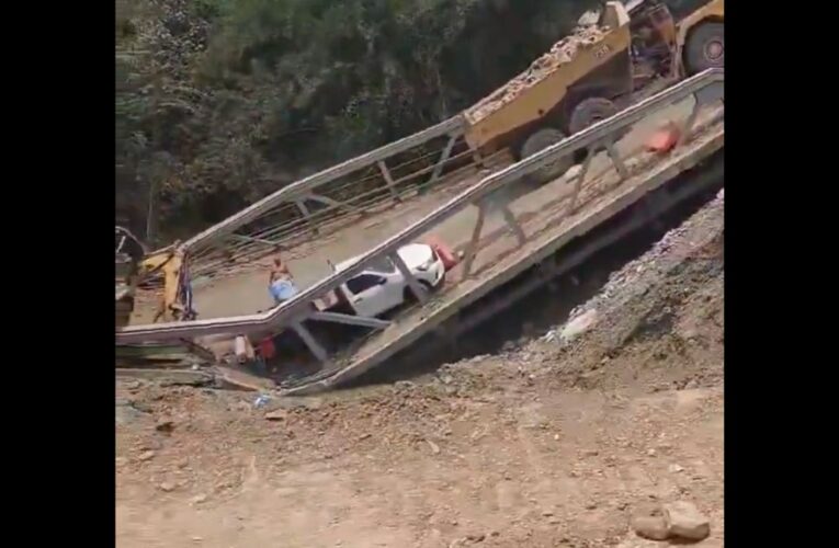 Colapso de puente vehicular en San Luis Potosí deja tres trabajadores heridos