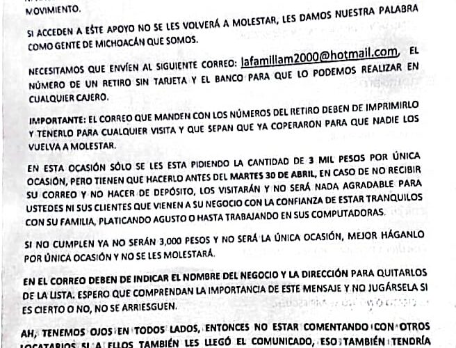 Llegó cobro de piso a la del valle en la CDMX. exigen 3 mil pesos