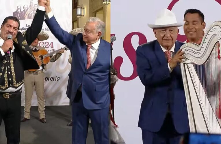 Con mariachis y son jarocho, AMLO festeja a las mamás este 10 de Mayo