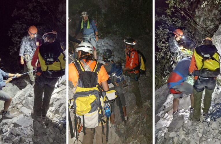 Rescatan rappelistas atrapados en la Cueva de la Virgen en NL