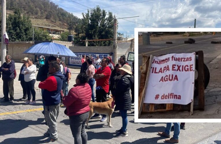 Vecinos de Tilapa cumplen 24 horas de bloqueo en carretera Tenango-Marquesa