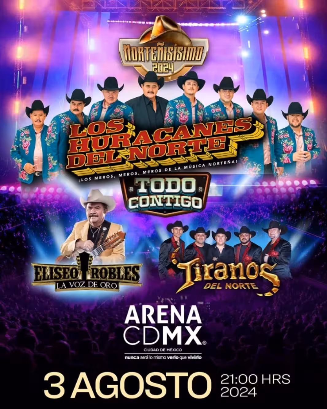 LOS HURACANES DEL NORTE ofrecerán show histórico EN LA ARENA CDMX en agosto