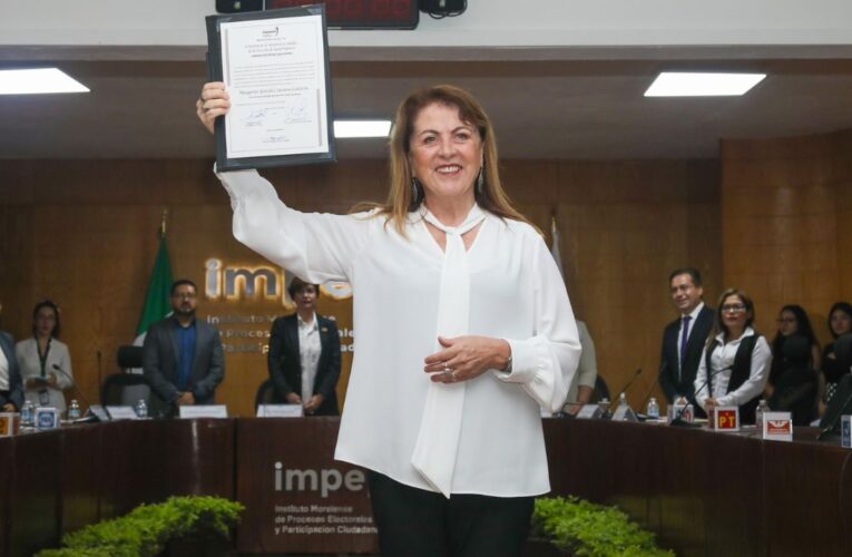 Dan constancia a Margarita González como gobernadora electa de Morelos