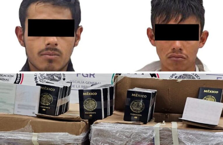 Detienen en Tlaxcala a dos hombres por robo de pasaportes de la SRE FGR