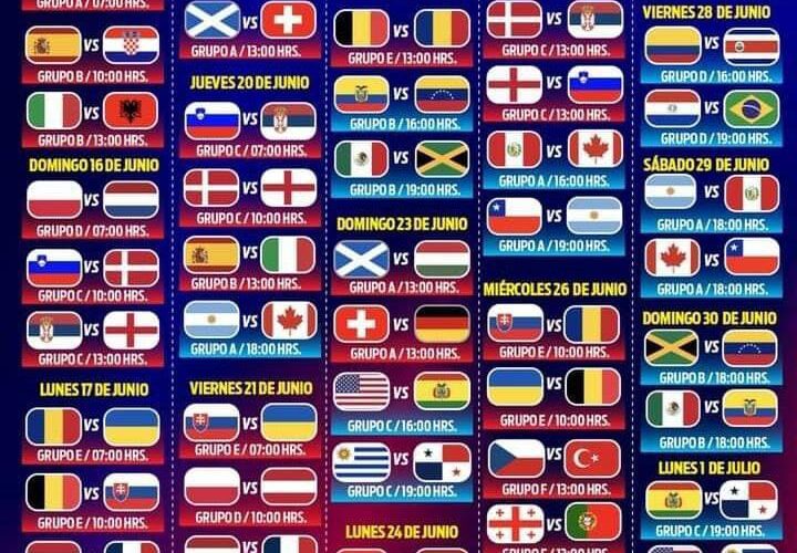 El verano futbolístico de la Euro y Copa América 2024 termina el 2 de julio. Tenga a la mano el calendario de grupos