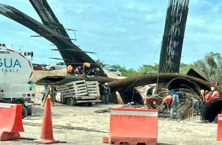 Lluvias provocan colapso de sección de puente del tramo 7 del Tren Maya