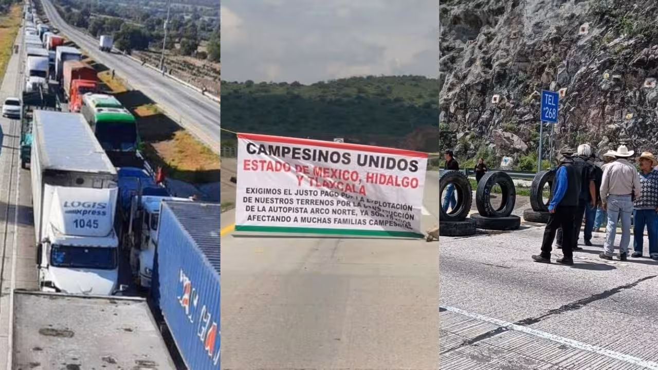 Bloqueo de ejidatarios en Arco Norte se mantiene por segundo día consecutivo