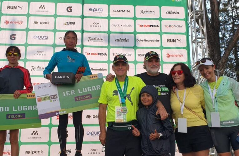 Con gran carrera en la segunda parte Abraham Hernández y Mayra Sánchez ganan la 42 edición de la Carrera del Día del Padre 21k