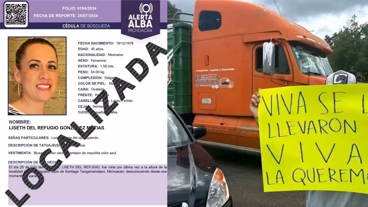 Localizan sin vida a Liseth del Refugio, reportada como desaparecida en Michoacán