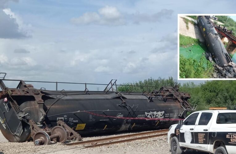 Se descarrila y vuelca tren cargado de gasolina en Reynosa