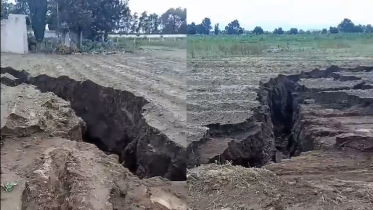 Aparecen grietas de hasta 50 metros de profundidad en campos de Atenco