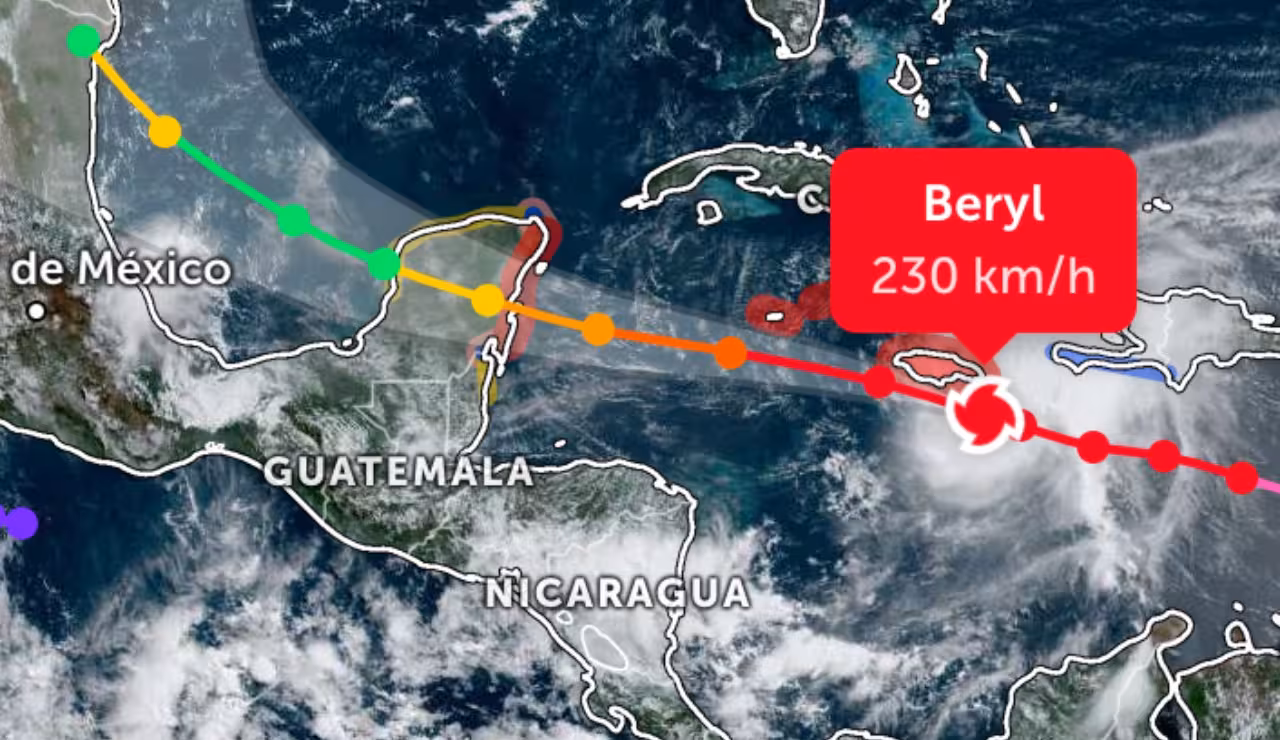 Entre noche de jueves y madrugada del viernes prevén entrada a tierra de ‘Beryl’ a México