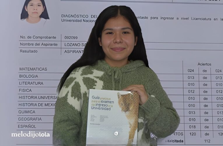 LOGRA JOVEN DE ECATEPEC PUNTAJE MÁXIMO EXAMEN DE LA UNAM