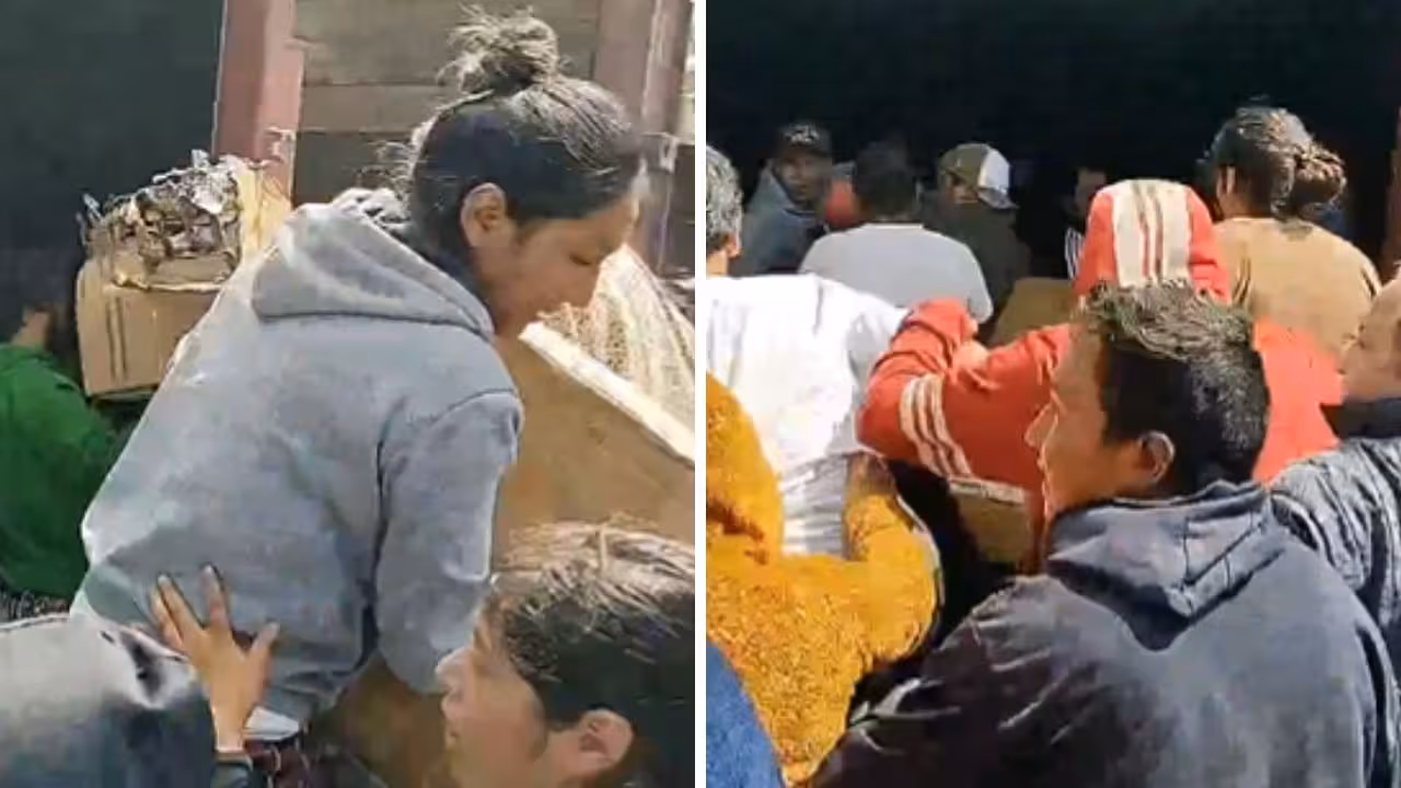Vuelca tráiler con mercancía en Arco Norte; pobladores se roban todo