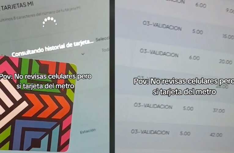 Usuaria de TikTok muestra cómo revisa los movimientos de su pareja mediante su tarjeta del Metro