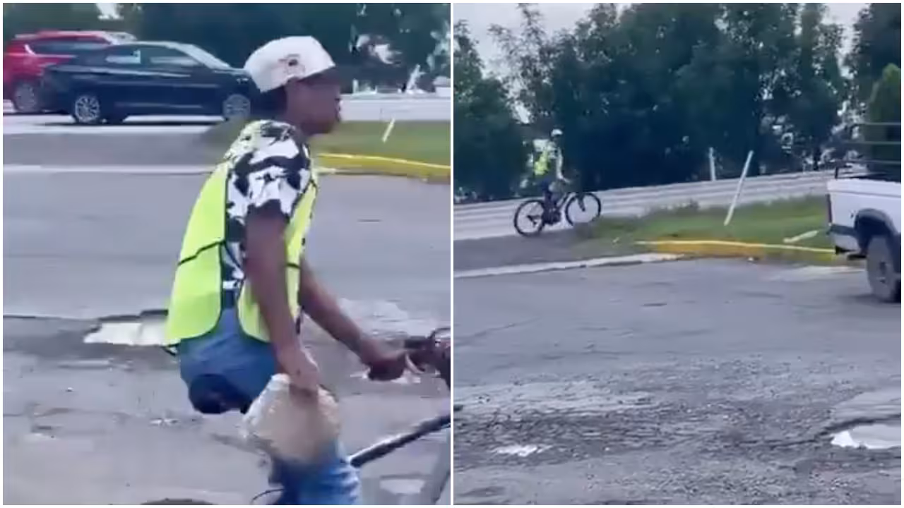Graban a sujeto que intenta arrojar piedra a coches en vía de Puebla