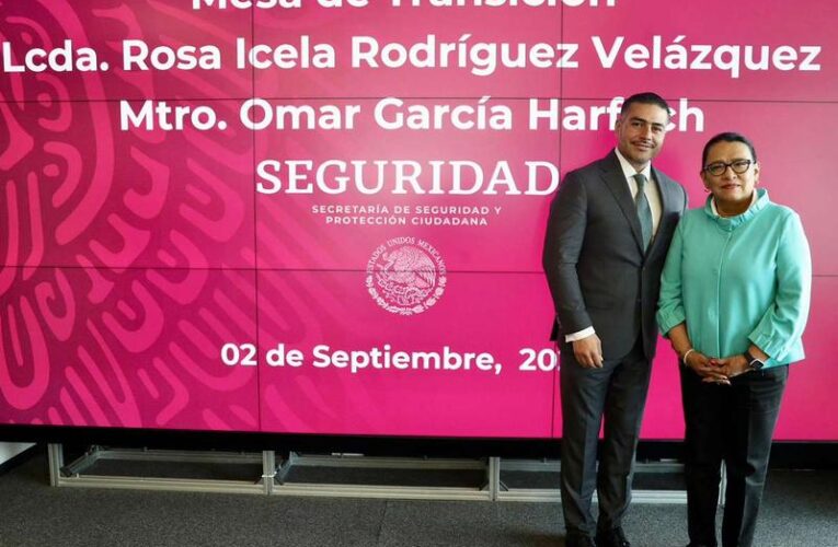 Rosa Icela Rodríguez y Omar García Harfuch se reúnen para revisar transición de la SSPC