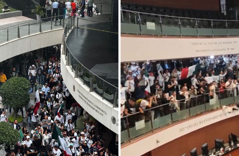 Manifestantes irrumpen en el Senado durante discusión de reforma judicial