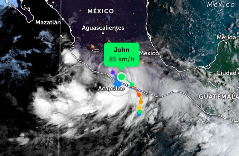 Se degrada ‘John’ a tormenta tropical; se prevén lluvias extraordinarias en Guerrero y Oaxaca