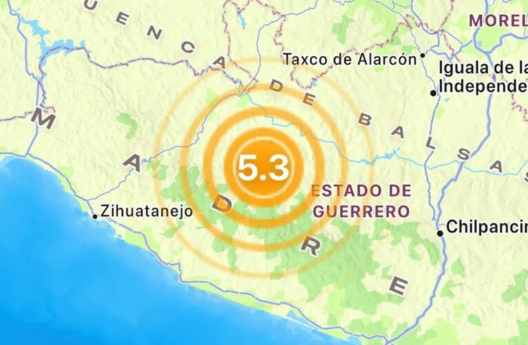 Sismo de M5.2 sacude Ciudad Altamirano, en Guerrero