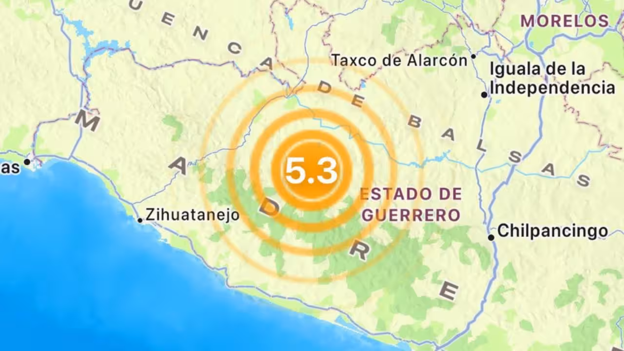 Sismo de M5.2 sacude Ciudad Altamirano, en Guerrero
