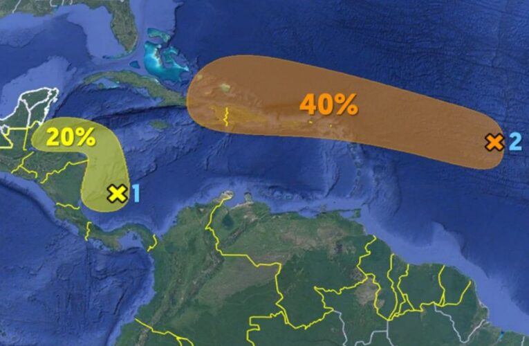 Vigilan dos zonas con potencial ciclónico en el Atlántico y el Caribe