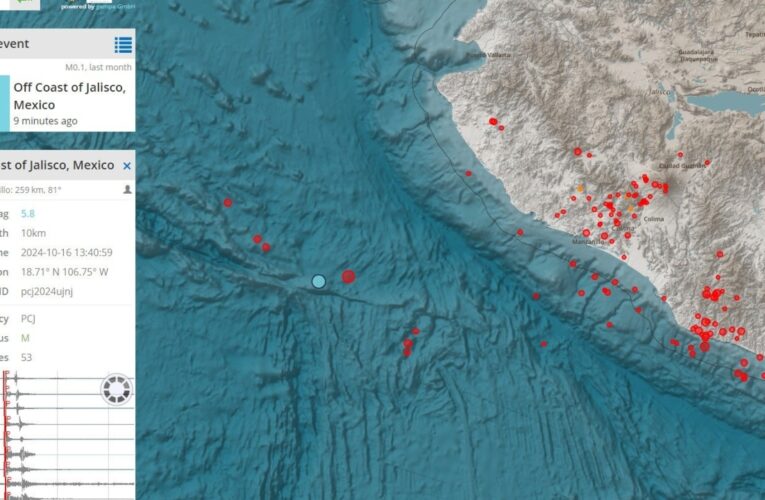 Sismo de M5.6 sacude a Jalisco; no se reportan daños