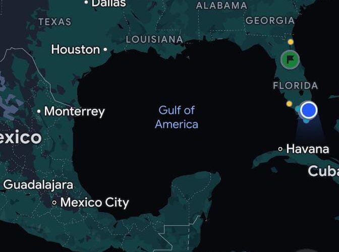 APPLE MAPS BORRA EL “GOLFO DE MÉXICO” Y LO RENOMBRA “GOLFO DE AMÉRICA”