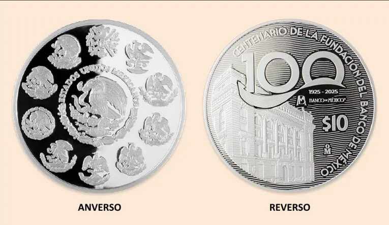 Banxico lanza moneda de plata por su centenario