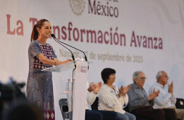 Sheinbaum cierra gira en Nayarit con mensaje de fuerza social