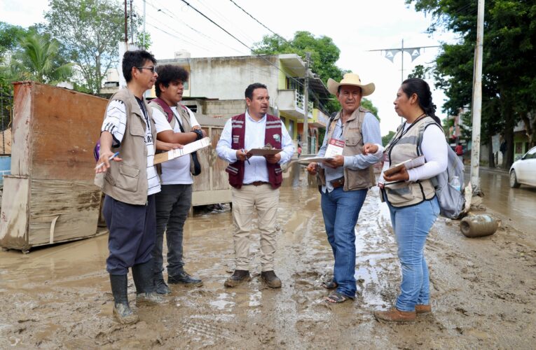 Bienestar participa en el levantamiento del censo de personas afectadas por las lluvias en Veracruz