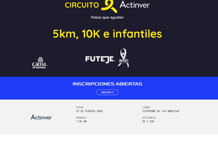 CIRCUITO ACTINVER 2026: KILÓMETROS QUE IMPULSAN CONCIENCIA, PREVENCIÓN Y SOLIDARIDAD ANTE EL CÁNCER COLORRECTAL Y DE PÁNCREAS