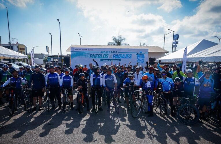 Más de 2,500 ciclistas participan en rodada ‘Pueblos y Paisajes 2026’ en Culiacán