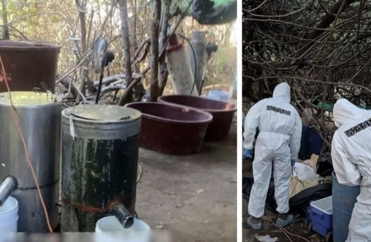 Marina destruye laboratorio con 800 kg de metanfetamina en Culiacán