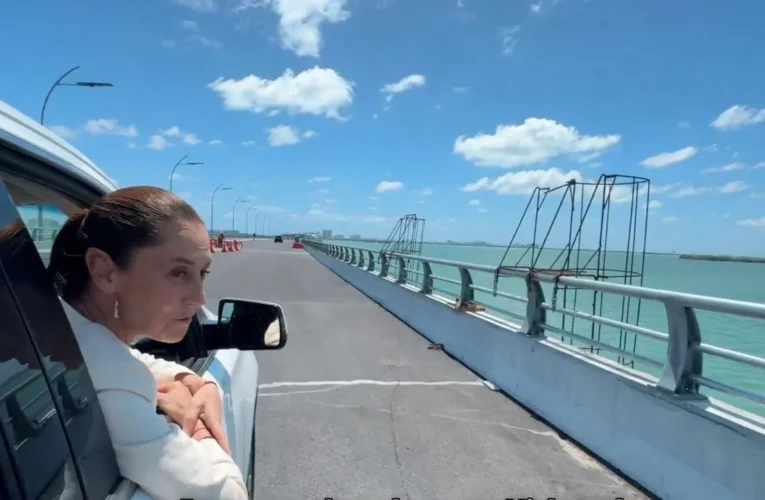 Sheinbaum declara tres destinos turísticos comunitarios y supervisa puente Nichupté en Quintana Roo