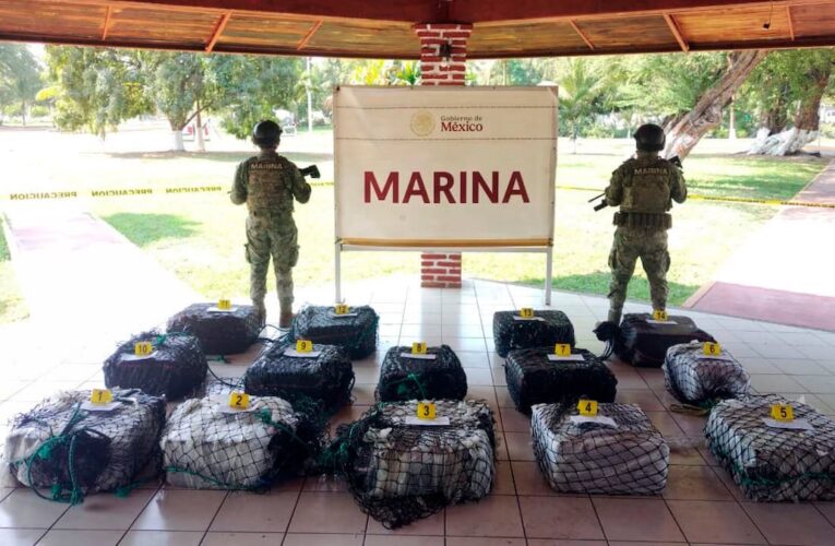 Marina asegura 650 kg de cocaína y detiene a seis personas frente a costas de Michoacán