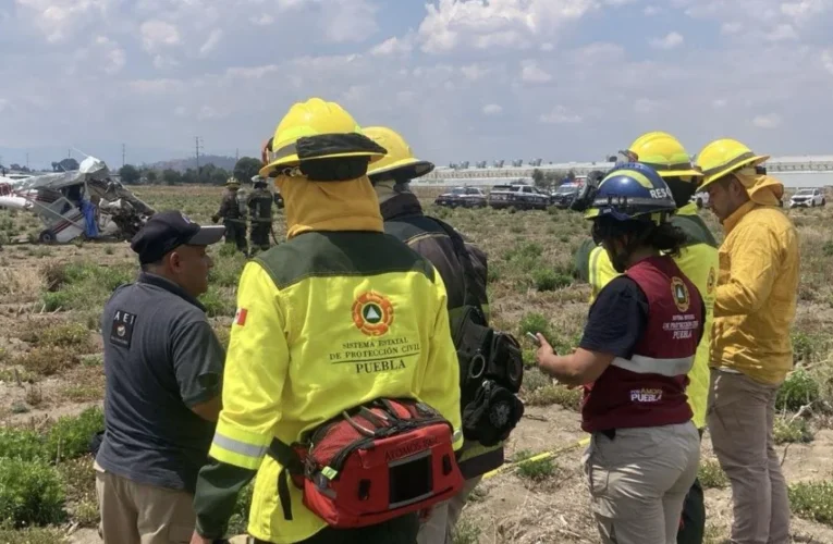 Avioneta se desploma en Huejotzingo y deja cuatro fallecidos