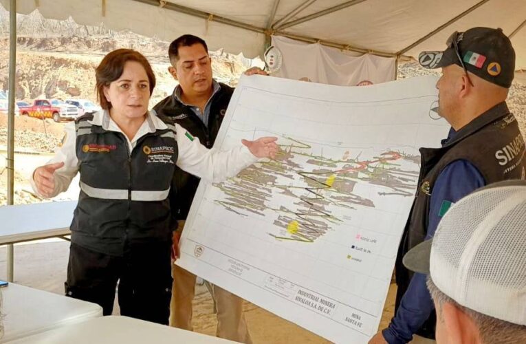 Continúan labores de rescate para tres mineros atrapados en mina Santa Fe de Sinaloa